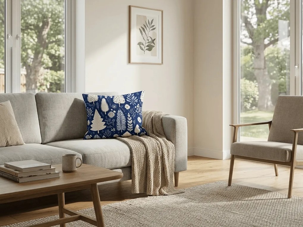 Poszewka na poduszkę z mikrofibry INDIGO BLOOM 50x70 cm, niebieska
