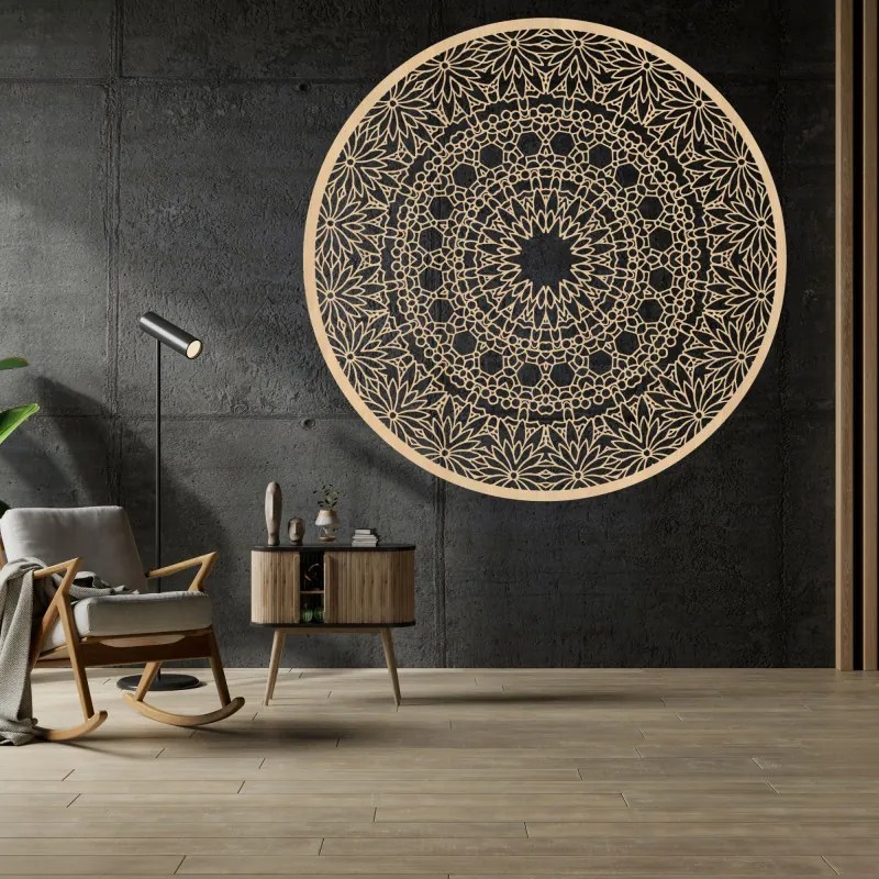 Luksusowa drewniana mandala na ścianę 3D dekoracja wnętrz | HELA