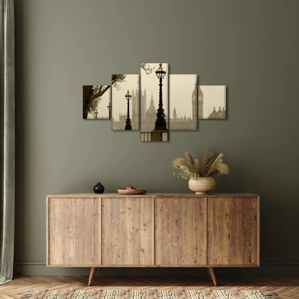 Obraz - Londyn we mgle, Anglia (125x70 cm)