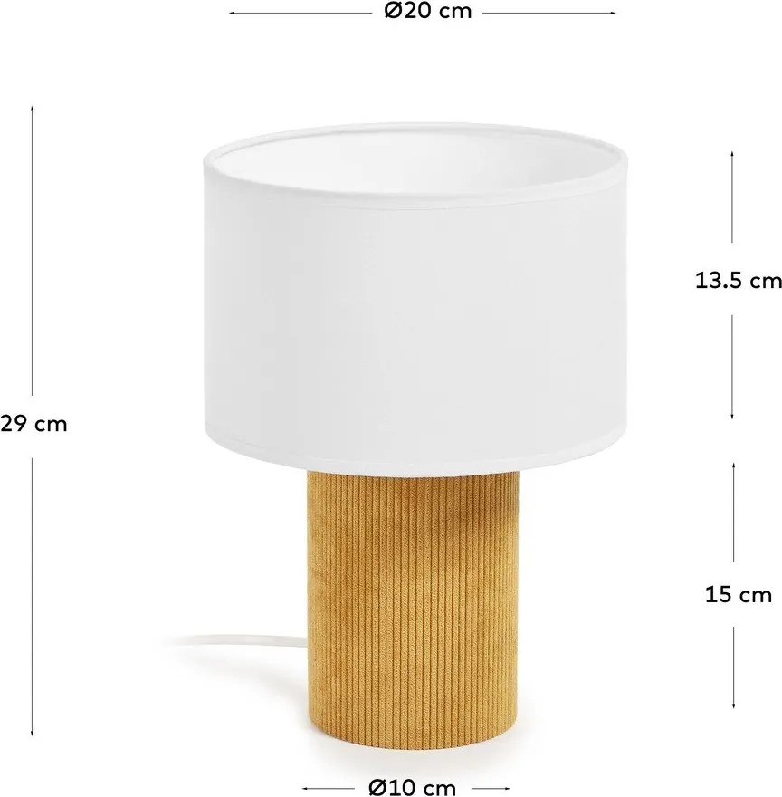 Musztardowo-biała lampka dziecięca Bianella – Kave Home