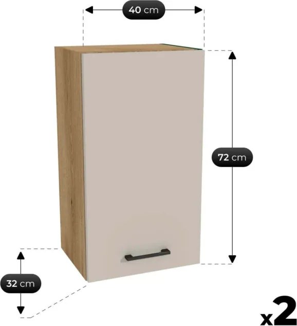 Zestaw Mebli Kuchennych MODERN 200 cm Dąb Evoke/Kaszmir Nowoczesny