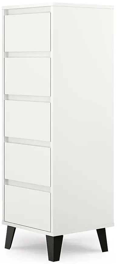 Wysoka biała komoda z 5 szufladami - Bilgo 6X