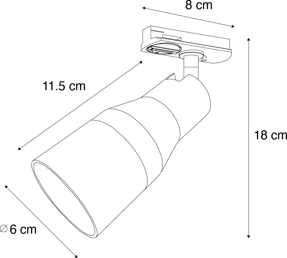 Nowoczesny biały reflektor do systemu szynowego jednofazowego - Iconic Kohua