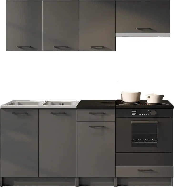 Komplet szafek kuchennych grafit mat T1-H82