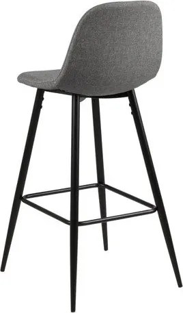 Stołek barowy na metalowych nogach Wilma light grey