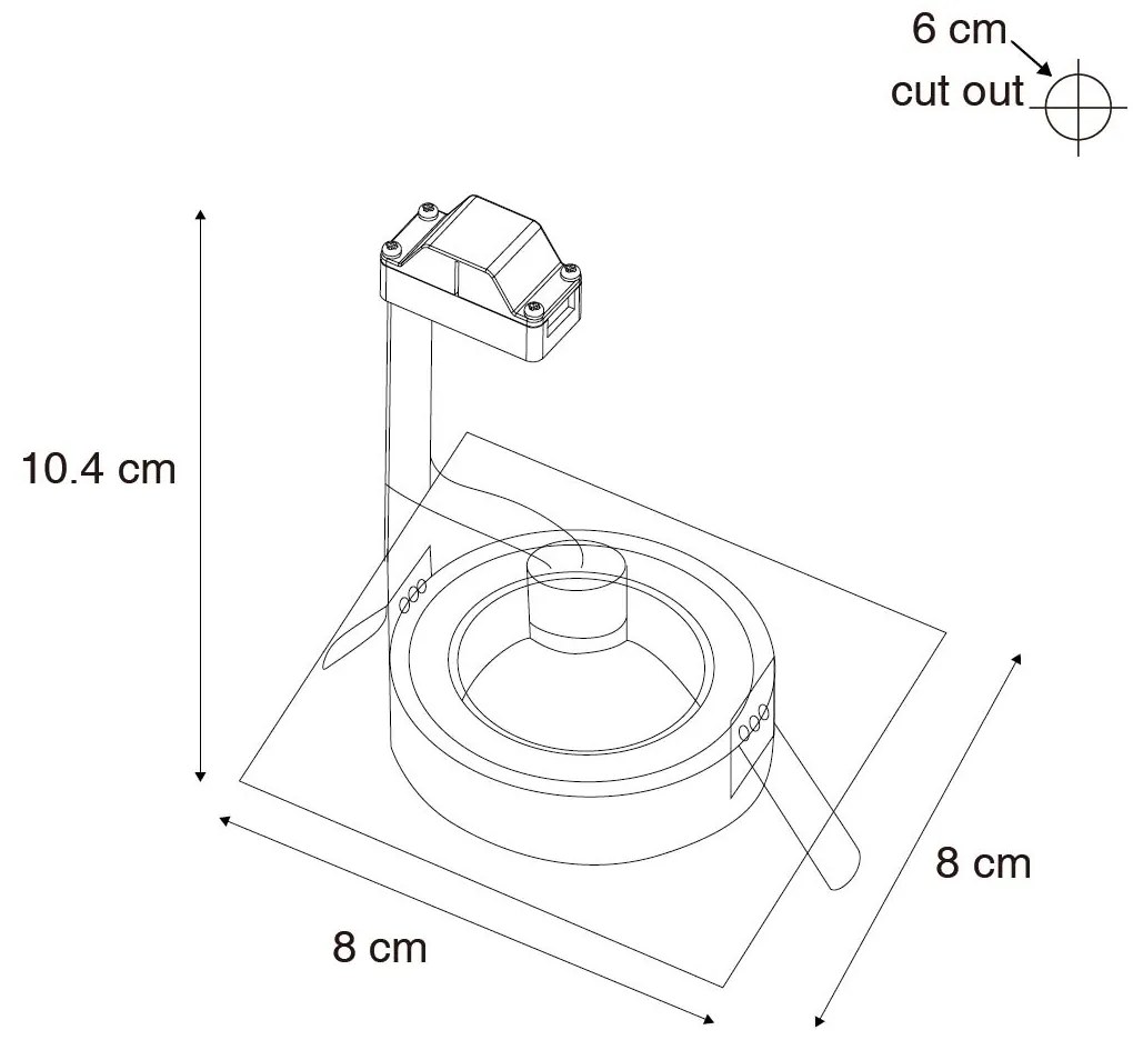 Zewnetrzna Zestaw 12 kwadratowych opraw wpuszczanych biały GU10 50 mm IP44 - Xena Nowoczesny Oswietlenie zewnetrzne