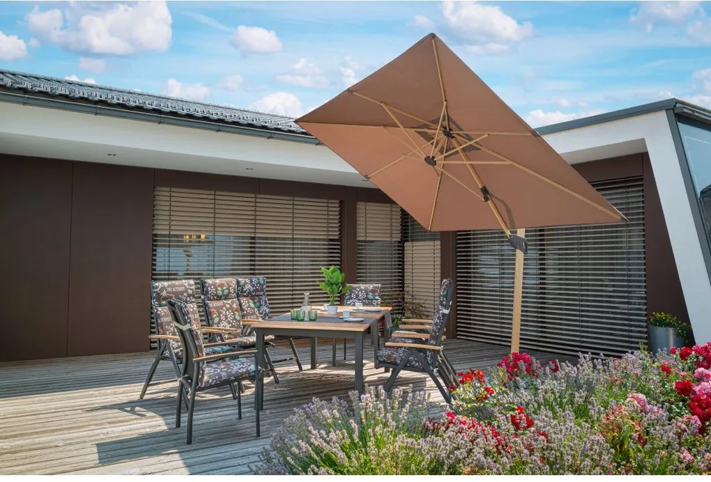 Doppler EXPERT WOOD ogrodowy zestaw wypoczynkowy 6+2 antracyt