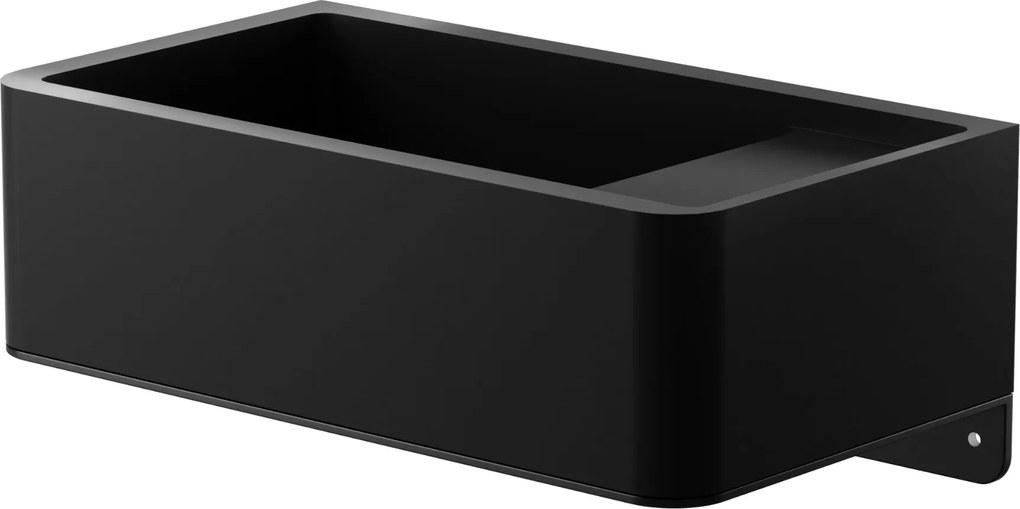 Umywalka zkamienia syntetycznego nablatowa / wisząca prostokątna czarna 43 cm x 25 cm EVELIA Black : Otwory na baterię - Nie, Typ montażu - nablatowa
