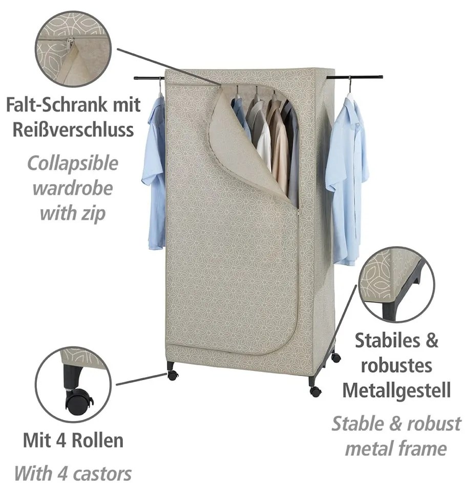 Beżowa tekstylna szafa 75x160 cm Balance – Wenko