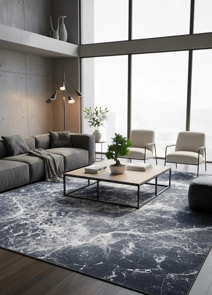 Ciemnoszary nowoczesny w marmurowy wzór H5-C54