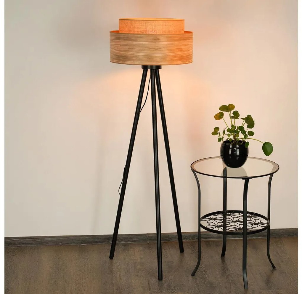 Brilagi - Lampa stojąca MONTANA BOHO 1xE27/15W/230V brązowo-czarna