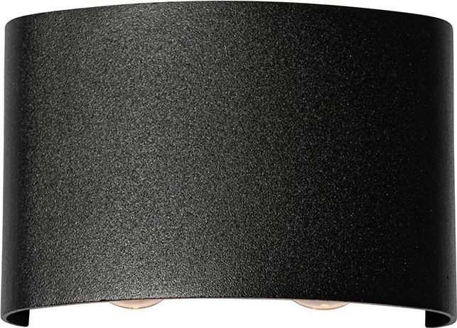 Lampa ścienna zewnętrzna czarna z LED 4-światła IP54 - Silly