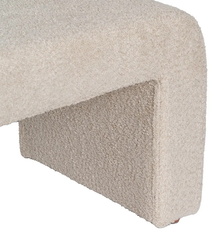 Beżowy puf z materiału bouclé Suave – Ixia