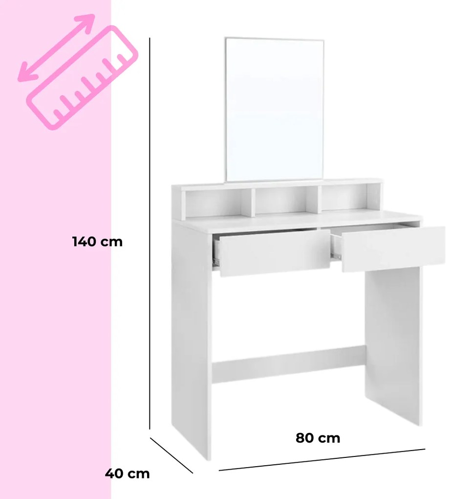 Toaletka VANESA, 80x40x140cm, biała Jurhan