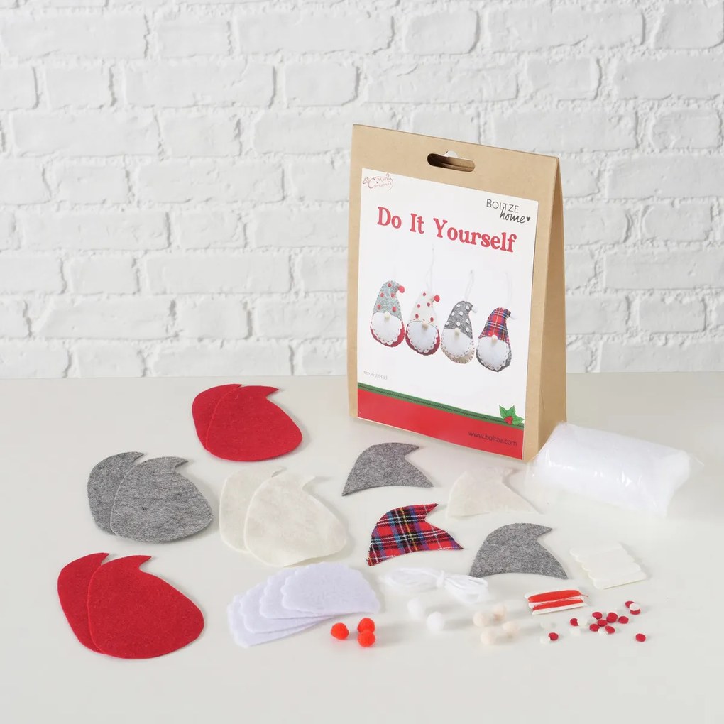 Zestaw DIY do samodzielnego stworzenia ozdób, 4 gnomy