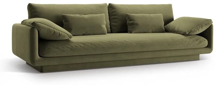 Jasnozielona aksamitna sofa 250 cm Torino – Micadoni