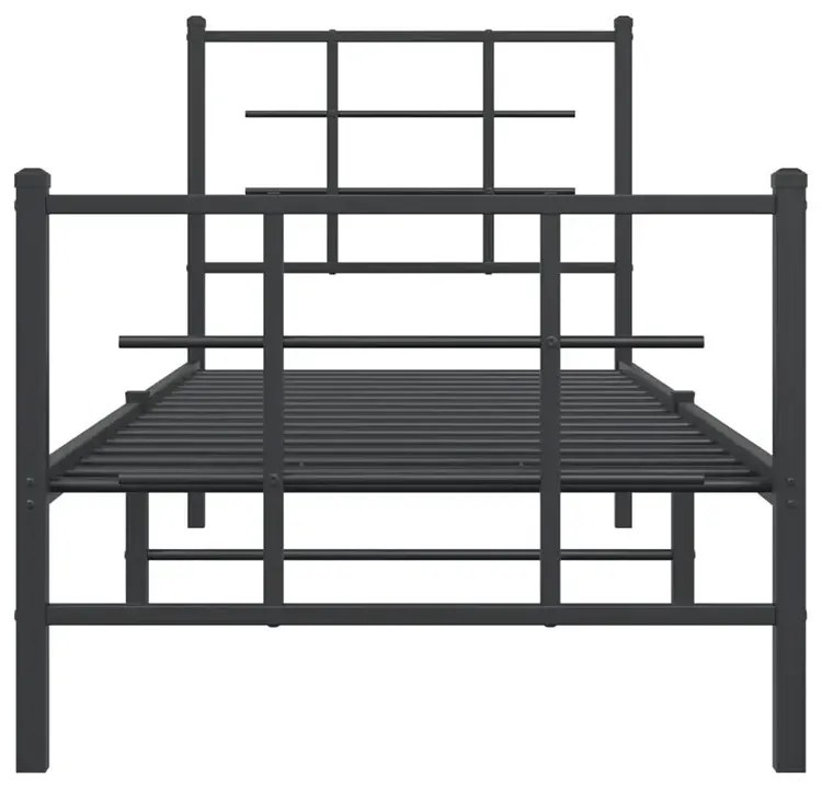 Czarne metalowe łóżko w stylu loftowym 80x200 cm F5-Z55