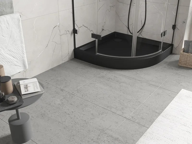Mexen Flow+ brodzik półokrągły 80 x 80 cm, czarny mat - 46Q708080H