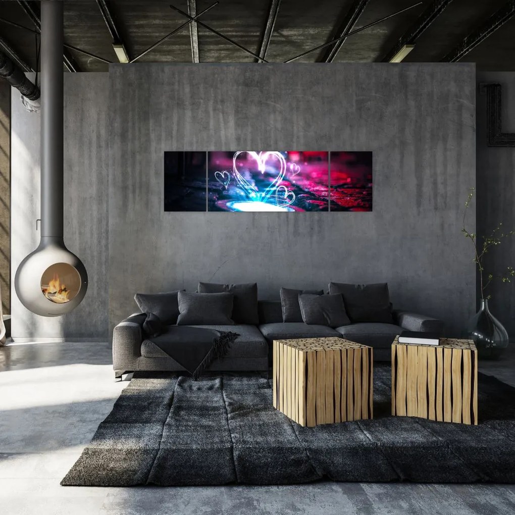 Obraz świetlistego serca (170x50 cm)