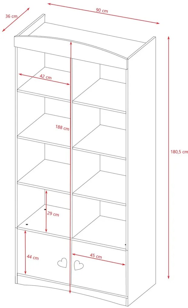 Biały regał z półkami dla dziecka - Nolia 5X