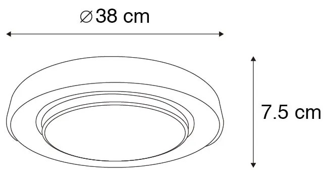 Nowoczesna lampa sufitowa czarna 38 cm z LED i RGB - Jochie
