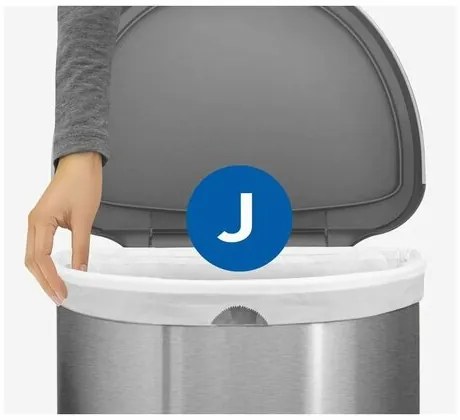 Simplehuman Półokrągły kosz pedałowy z ramą zestali nierdzewnej 45 l, czarny