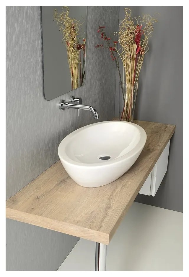 Biała umywalka ceramiczna Sapho Sistema, 75x42 cm