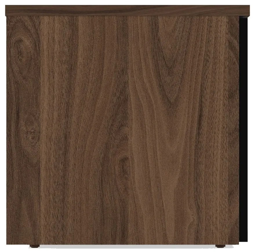 Czarna szafka pod TV w dekorze orzecha 190x45 cm Albi – TemaHome
