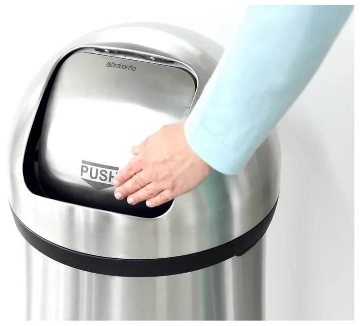 Stalowy kosz na śmieci w kolorze matowego srebra 60 l Push Bin – Brabantia