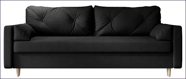 Czarna rozkładana sofa na nóżkach - Ahmo