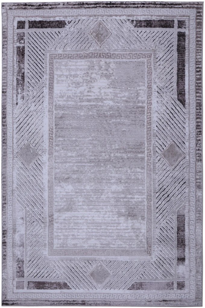 Dywan Brico Ramka brązowa 133x190 Prostokąt