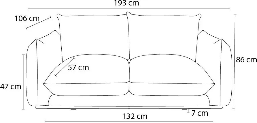 Szara sofa 193 cm Ernest – Bobochic Paris