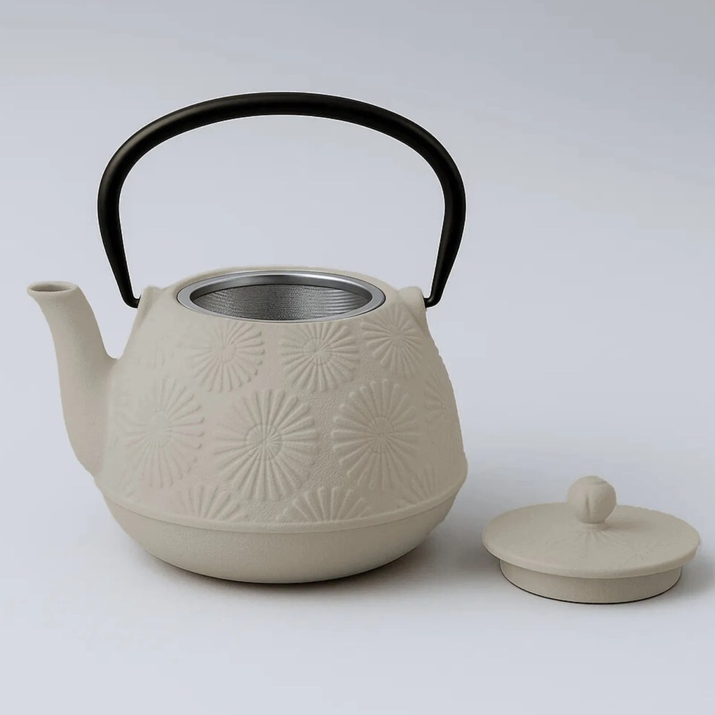 Dzbanek żeliwny z czarkami i podstawką KOGA, 1200 ml