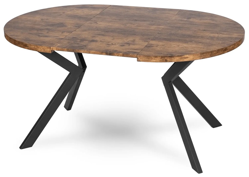 Stół Okrągły Rozkładany LUKAS 100-250 cm Dąb Rustykalny Nowoczesny Loft