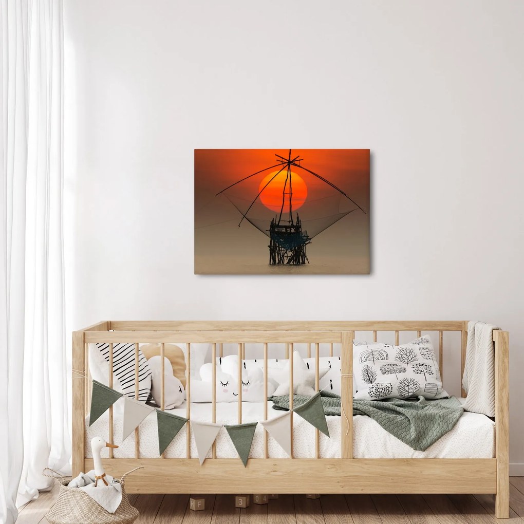 Obraz - Wschód słońca, jezioro Pakpra (70x50 cm)