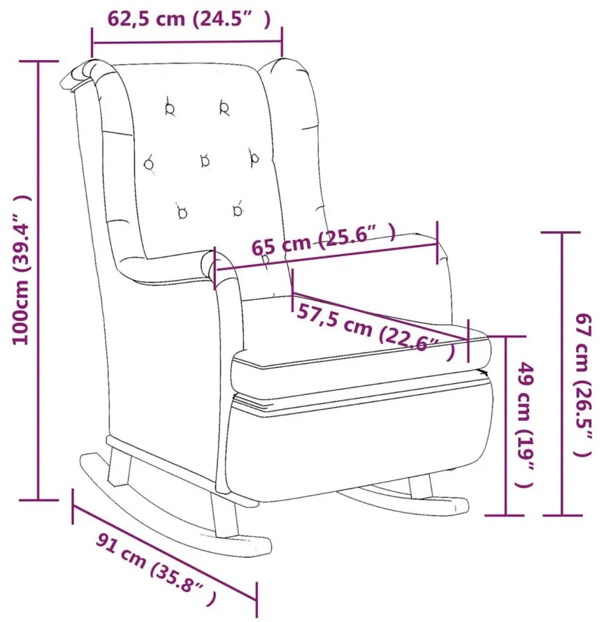 Jasnoszary pikowany fotel bujany F7-W30