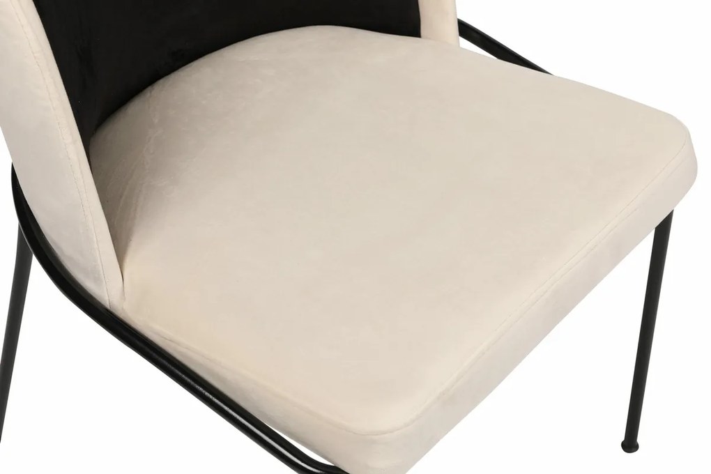 Zestaw krzeseł do jadalni Dore Black and Cream, 2szt., 2 szt.