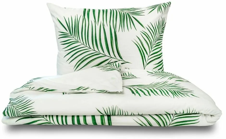 Kvalitex Bawełniana pościel Tropical biały, 220 x 200 cm, 2 szt. 70 x 90 cm