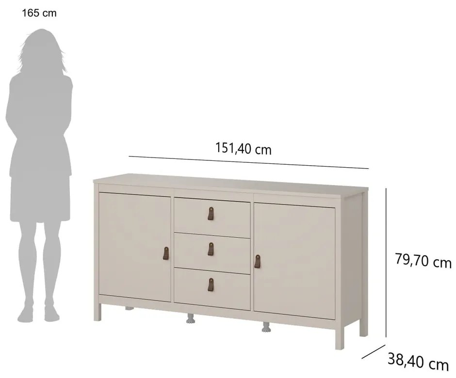 Szarobeżowa komoda 152x80x38 cm Madrid – Tvilum