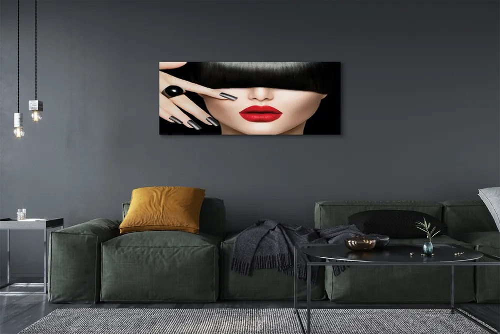 Obraz canvas na ścianę Kobieta z Czerwonymi Ustami