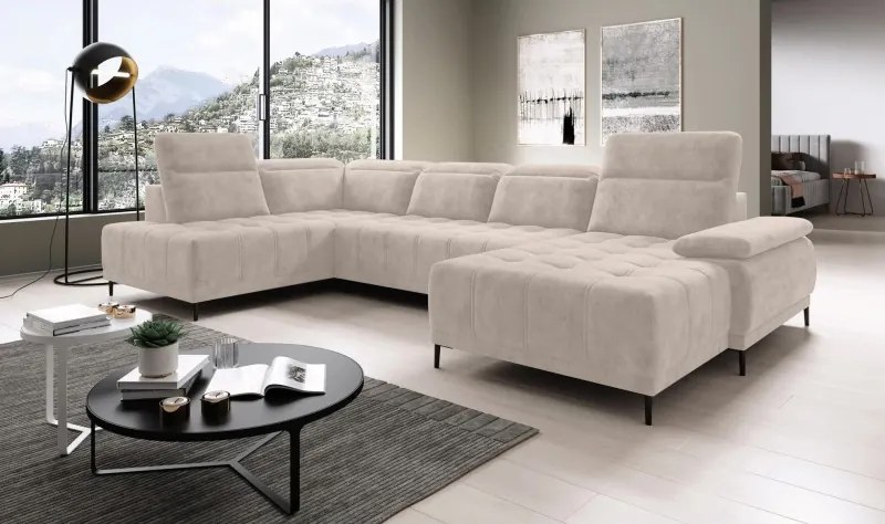 Narożnik FOCUS XL z elektryczną regulacją siedziska Lewostronny w tkaninie w tkaninie SALVADOR 02 WERSAL