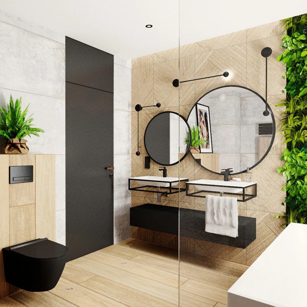 Deska sedesowa czarna typu Slim 46 x 36 cm do wiszącej miski WC DECOS matt black