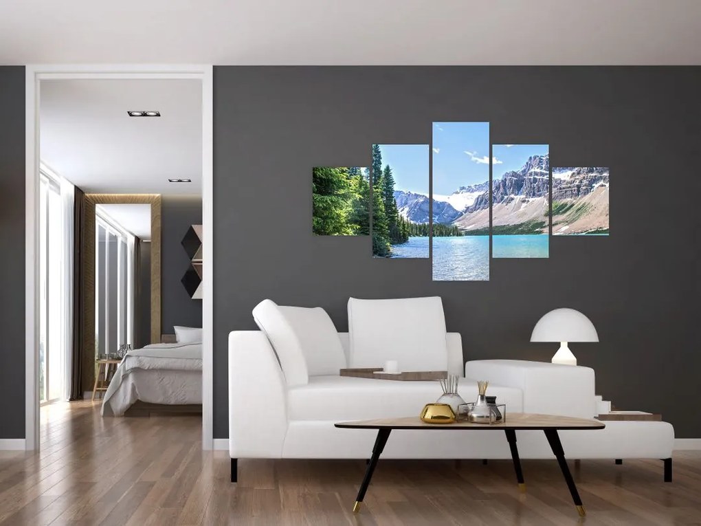 Obraz alpejskiego jeziora (125x70 cm)