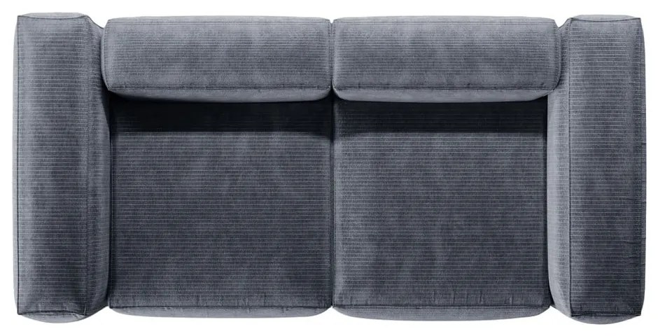 Szaroniebieska sztruksowa sofa 224 cm Bergamo – Cosmopolitan Design
