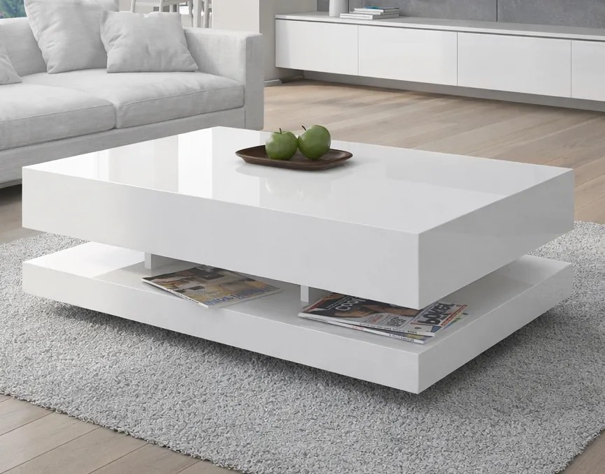 Stolik kawowy Tora 120x60 cm, kolor biały połysk