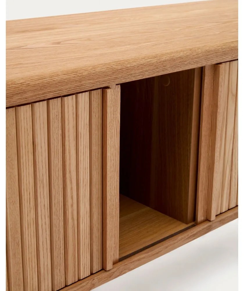 Szafka pod TV w dekorze jesionu w naturalnym kolorze 120x50x40 cm Mailen – Kave Home