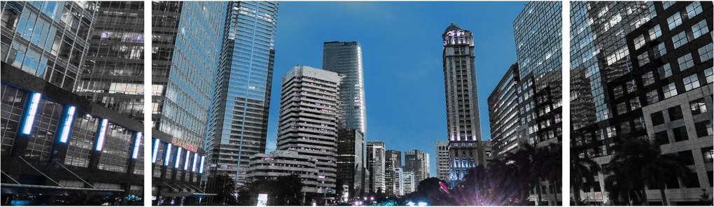 Obraz miasta nocą (170x50 cm)