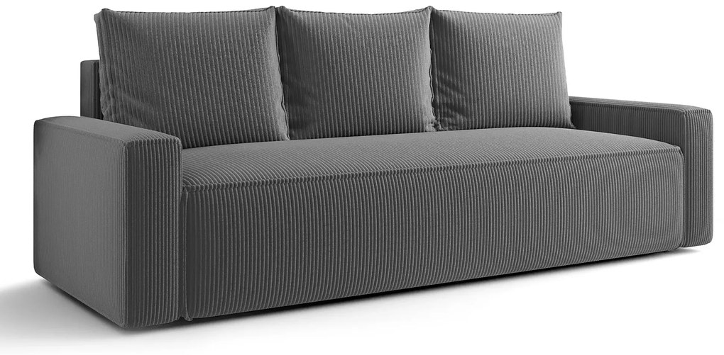 Szara sofa rozkładana z funkcją spania T5-E13