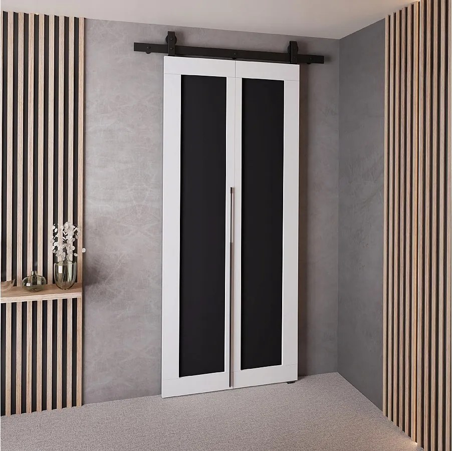 Drzwi Przesuwne QUDIO M1 Biały + Czarny 70