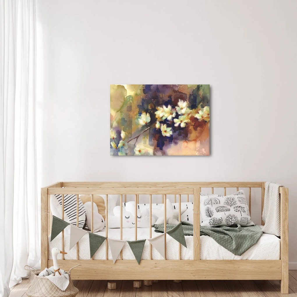 Obraz - Białe magnolie, malarstwo (70x50 cm)